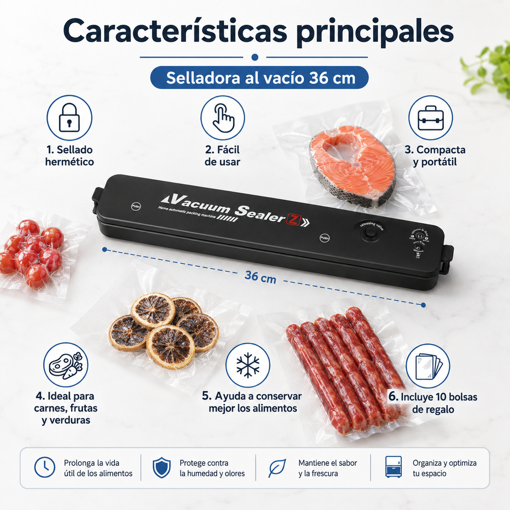 Selladora al Vacío para Alimentos – Conserva tus Alimentos Frescos por Más Tiempo